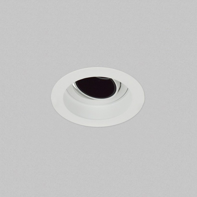 Andes down light on a plasterboard background, front view to show the lens