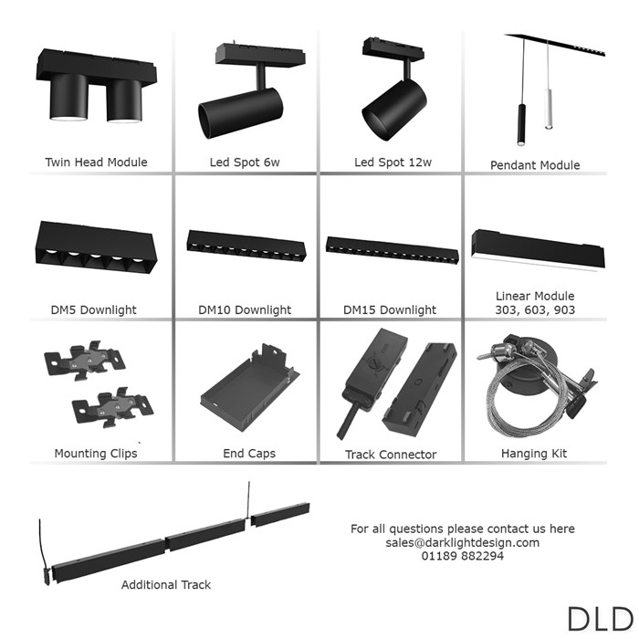 DLD Shadowline LED Modular Track System Components| Image:1