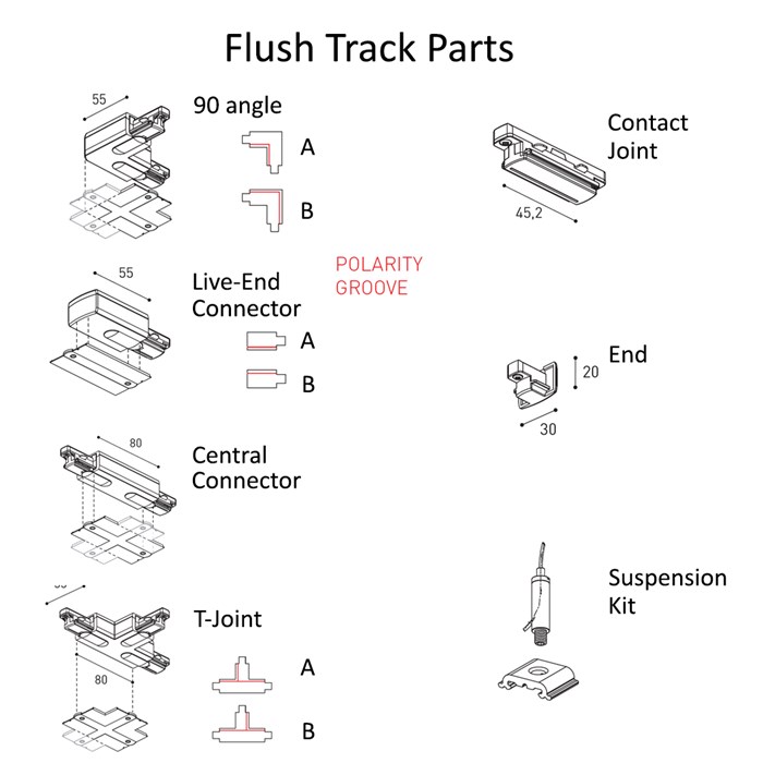 Arkoslight Linear 1L Flush Recessed Mounted 230V Modular Track System Components| Image:2