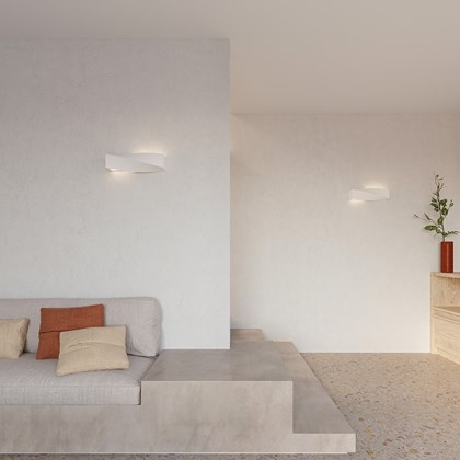 OUTLET Raw Design Warp Ceramic Dual Emission Wall Light - White alternative image