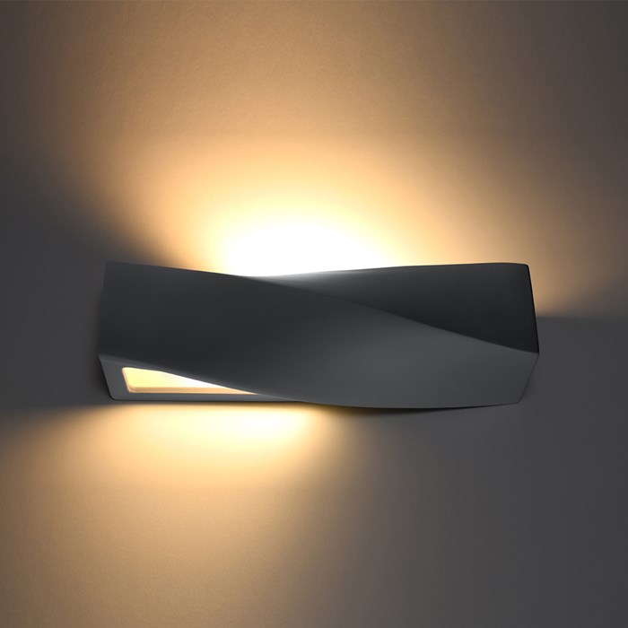 Raw Design Warp Ceramic Dual Emission Wall Light| Image : 1