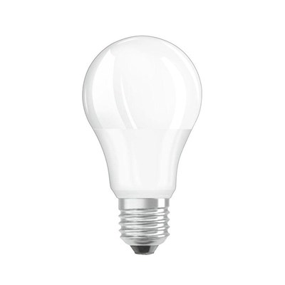 E27 retrofit pear shaped LED lamp bulb on white background