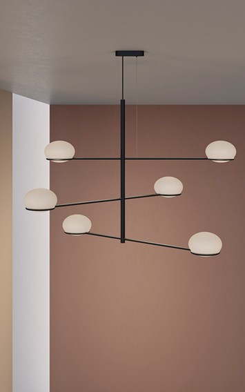 LEDS C4 Coco Six Arm Pendant Chandelier - Next Day Delivery| Image:1