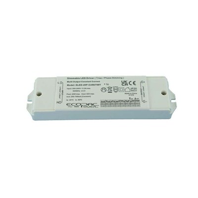 ELED-20P-C250/700T Constant Current 20W 250-700mA Multi-Current Mains Dimming Driver