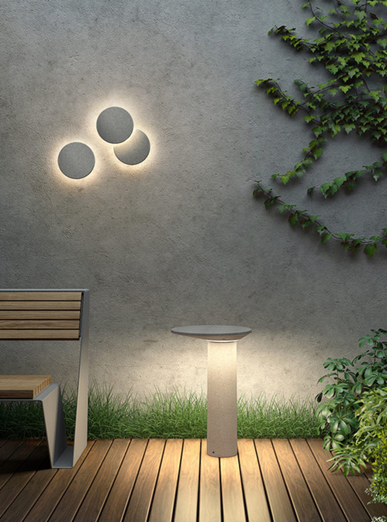 Dub Luce Eclisse LED Concrete IP66 Outdoor Furniture Table Lamp| Image:2