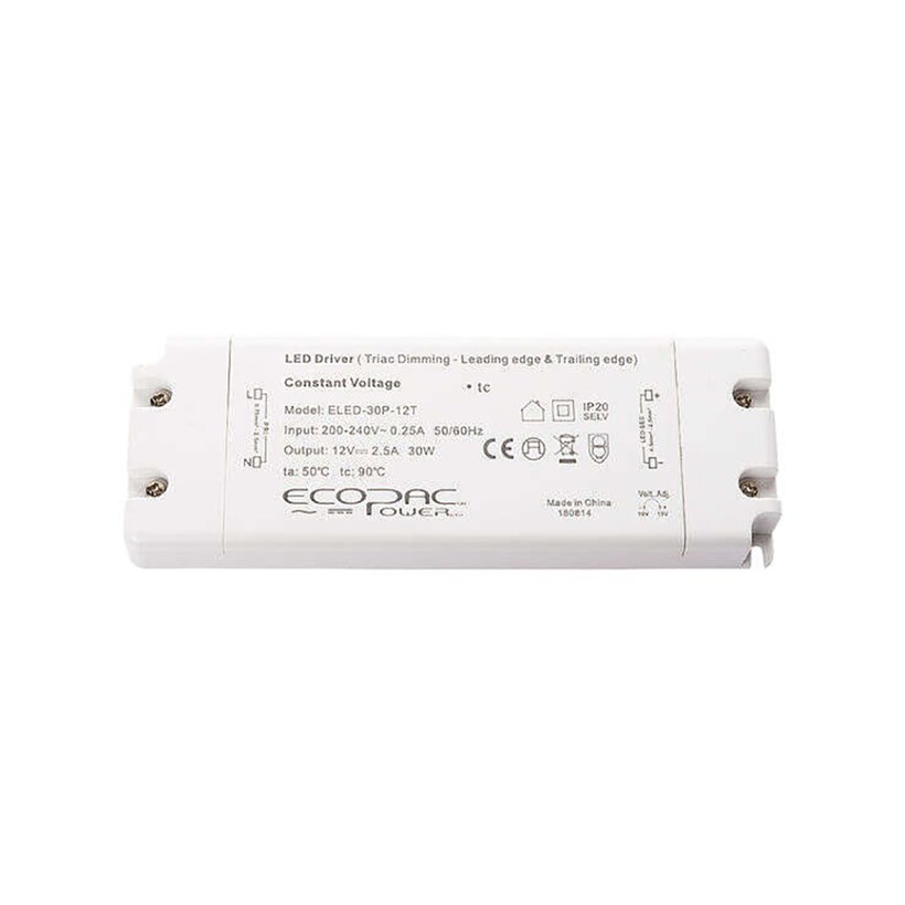 ELED-30P-24T: Constant Voltage 30W 24V Mains Dimming Leading + Trailing Edge Driver| Image : 1