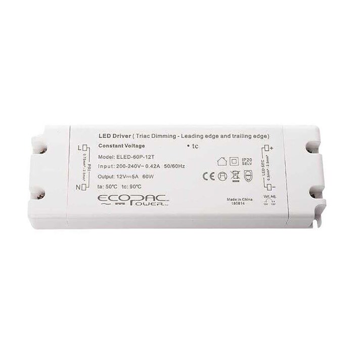ELED-60P-24T: Constant Voltage 60W 24V Mains Dimming Leading + Trailing Edge Driver| Image : 1