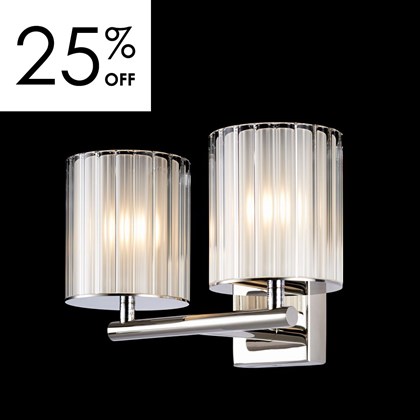 OUTLET Tom Kirk Flute Double IP44 Wall Light