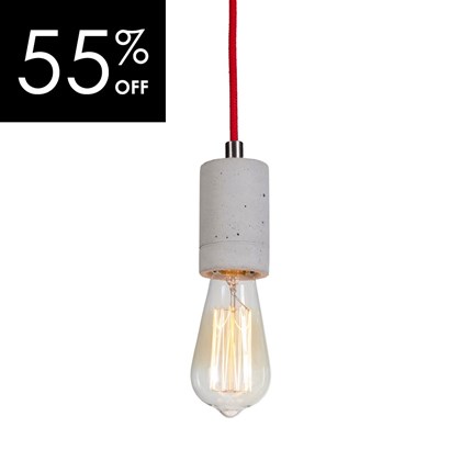 OUTLET Loftlight Kalla Natural Concrete Red Cable Pendant