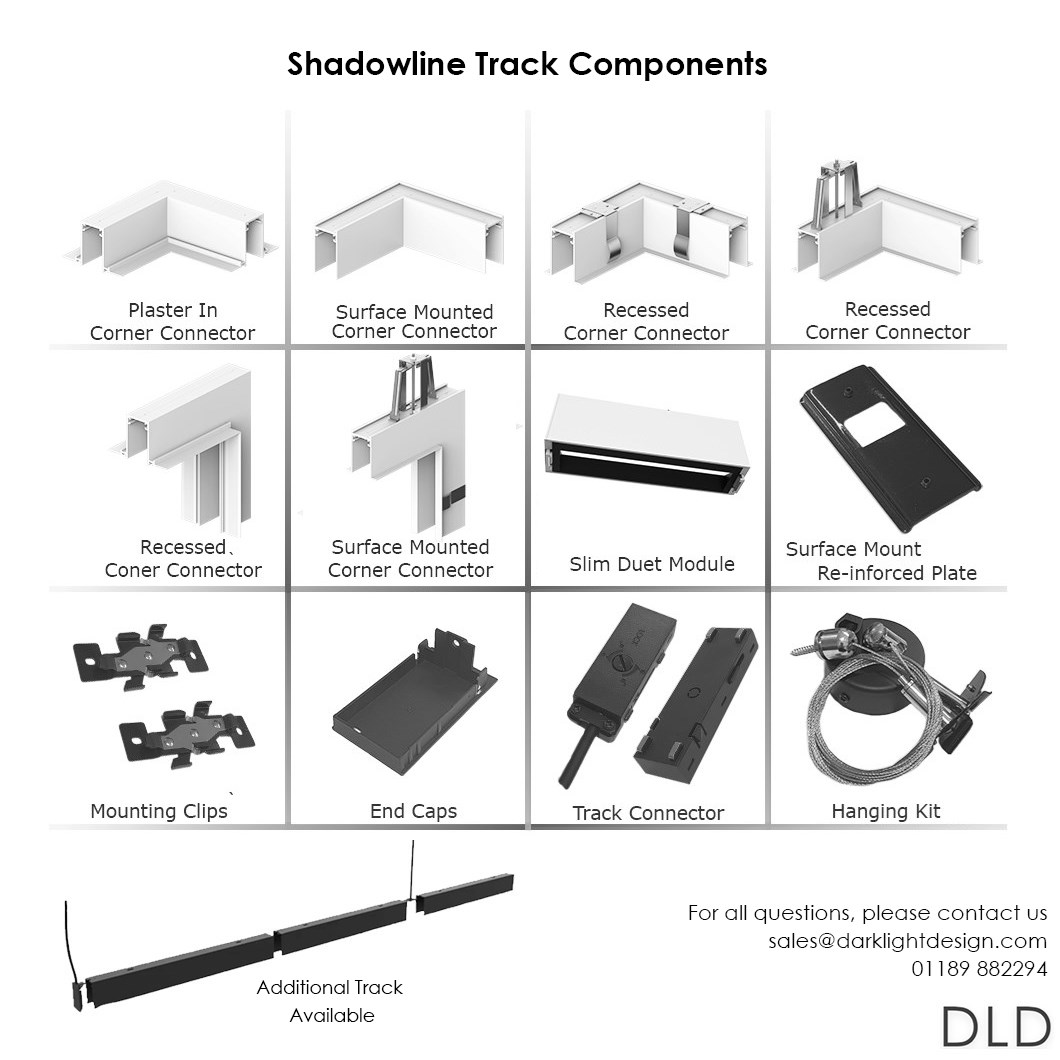 DLD Shadowline LED Modular Track System Components | Darklight Design ...