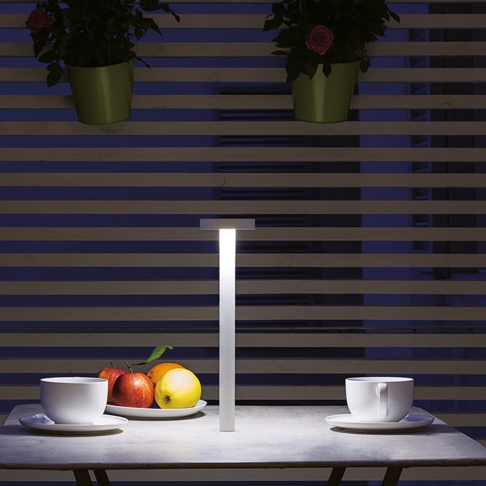 OUTLET Davide Groppi Tetatet Matt White Portable Cordless LED Table Lamp| Image:1