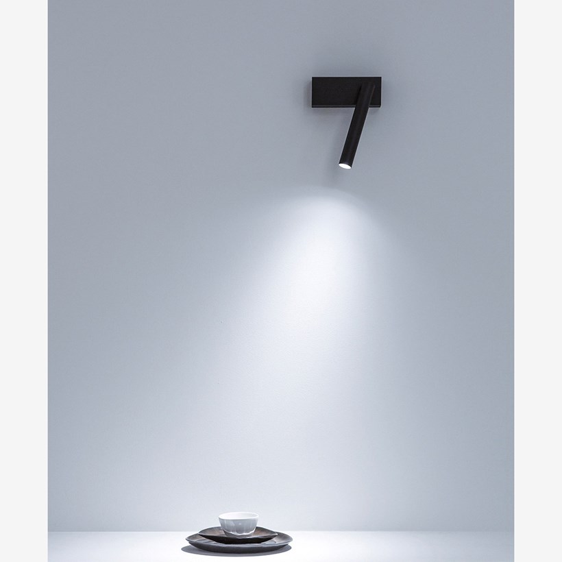 OUTLET Davide Groppi Mira Matt Black Adjustable LED Wall Spot Light| Image:2