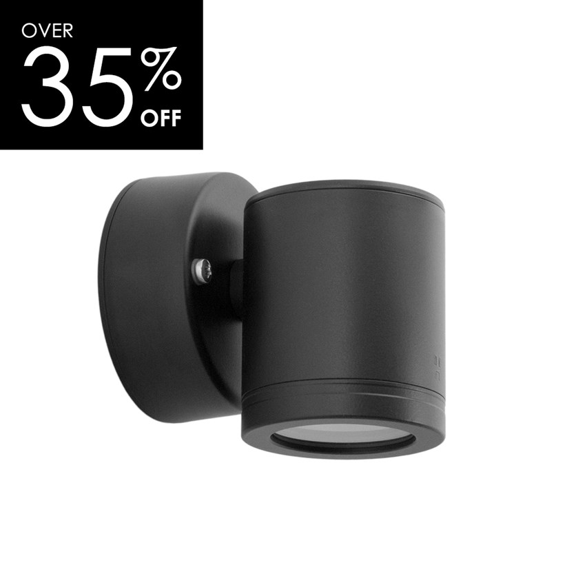 OUTLET Hunza Pure LED Black Wall Down Lite Retro Exterior IP66 Wall Light| Image : 1