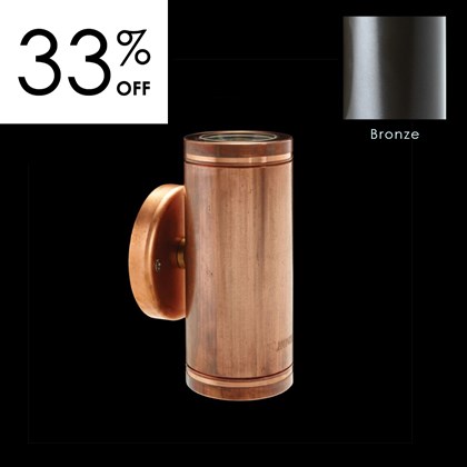 OUTLET Hunza Pillar Lite Exterior IP66 Bronze GU10 Wall Light