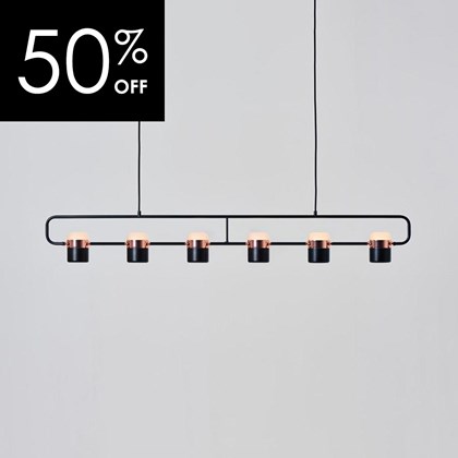 OUTLET Seed Design Ling PL6 Multiple LED Black & Copper Pendant