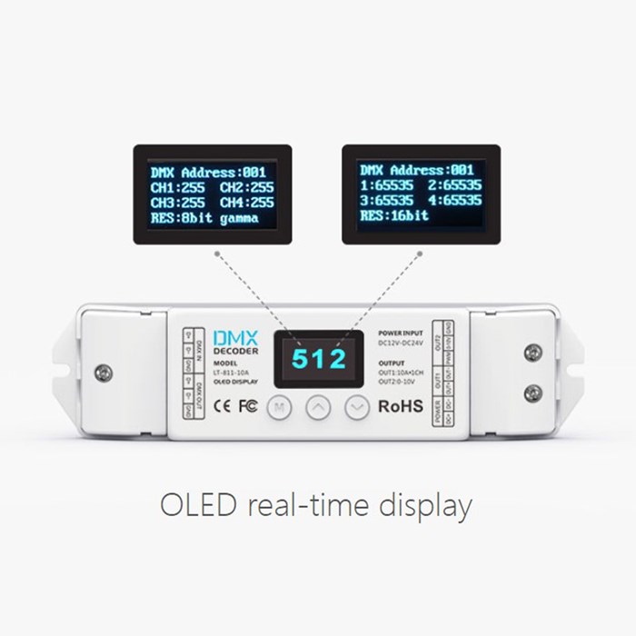 L-Tech DMX to PWM Decoder 4CH (OLED) | Darklight Design | Lighting ...