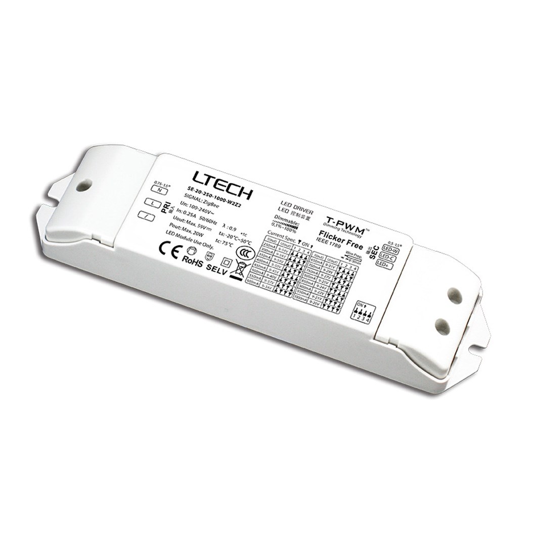 L-Tech 20W 250-1000mA CC Zigbee Tunable White LED Driver | Darklight ...