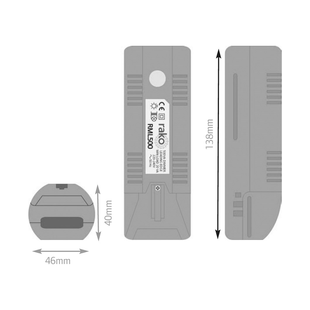 Rako RML-500 Wireless Inline Leading Edge Dimmer | Darklight Design ...