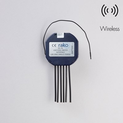 Rako RCI-4L NFC programmable latching contact interface for 3rd party switches - wireless icon