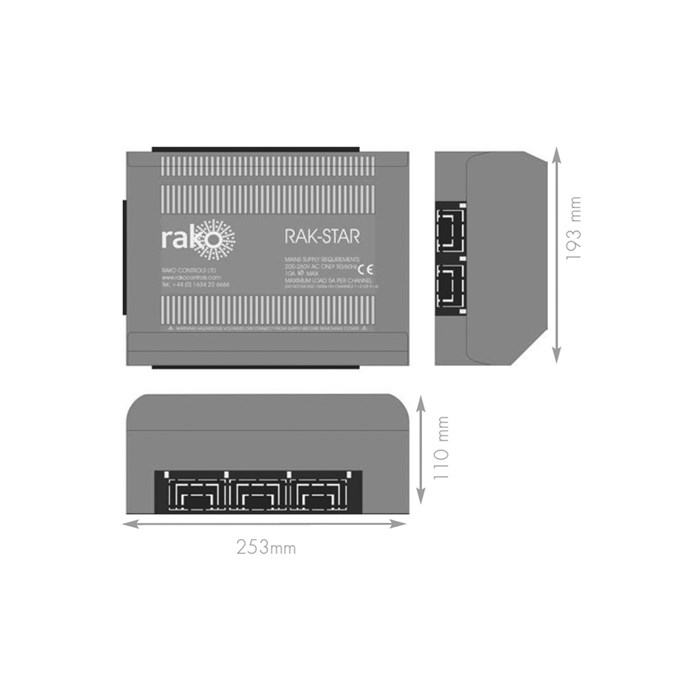 Building Networks Raks Rako RAK-STAR Wired 16-Way Connection Unit for Star Wired Networks ...