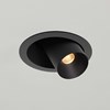Prado Light + Ventilation Trim Long adjustable downlight in black installed in ceiling