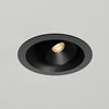 Prado Light + Ventilation Trim Short adjustable downlight in black recessed into ceiling
