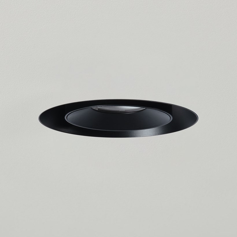 Prado Light + Ventilation SE Trimless downlight in black installed in ceiling