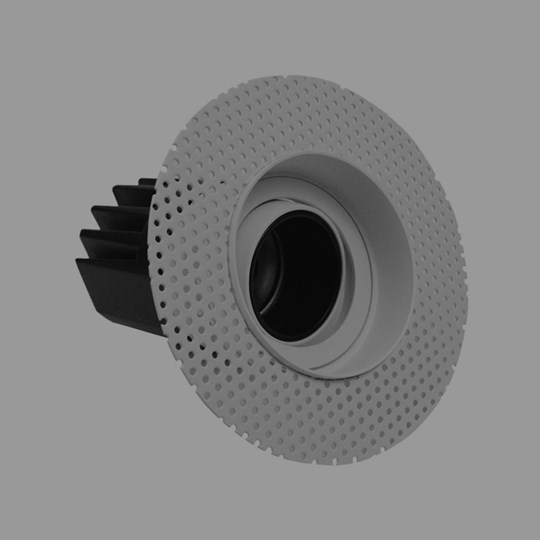 Lighting Specification & Supply - round plaster-in trimless downlight with deep anti-glare baffle 