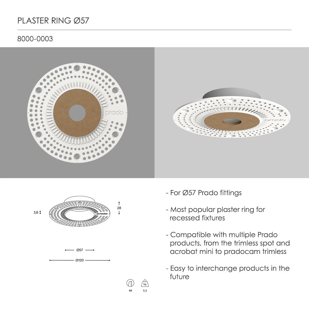 Plaster Rig Prado Invisible E27 Ceiling / Wall Light | Darklight Design | Lighting ...