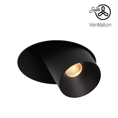 Prado Light + Ventilation Long Trimless Plaster-In Adjustable Downlight