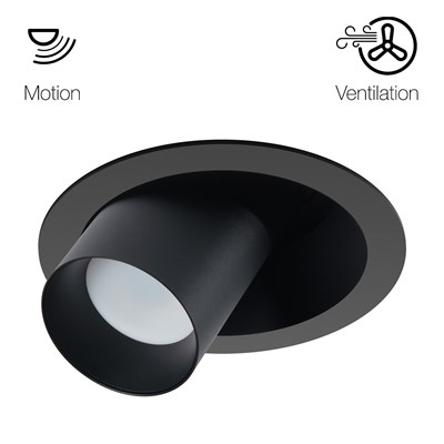 Prado Light + Motion + Ventilation Long Trim Adjustable Recessed Downlight