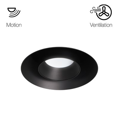 Prado Light + Motion + Ventilation Short Trimless Plaster-In Adjustable Downlight