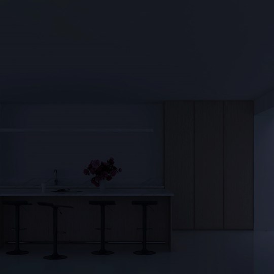 Interactive Lighting Design: contemporary kitchen, lighting off