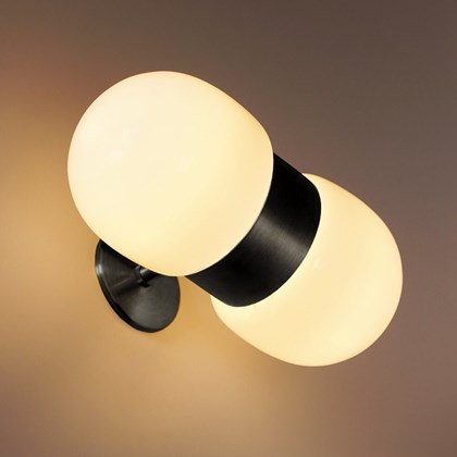 Contain Nuvol Double Brass Wall Light in blackened brass