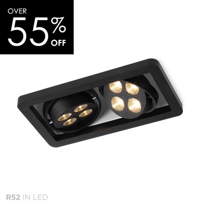 OUTLET Trizo21 R52 LED Black with White Interior Recessed Directional Downlight