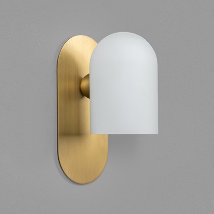 Schwung Odyssey Small Wall Light with lacquered burnished brass finish