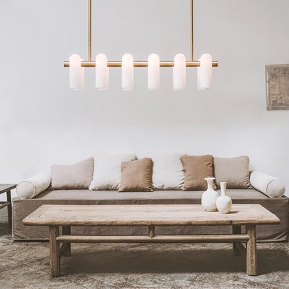 Schwung Odyssey Linear Medium Chandelier in black gunmetal alternative image