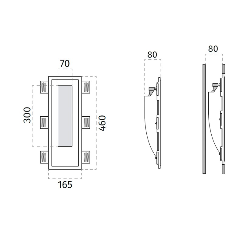 9010 Volta Mono 2414B GU10 Plaster In Recessed Wall Light | Darklight ...