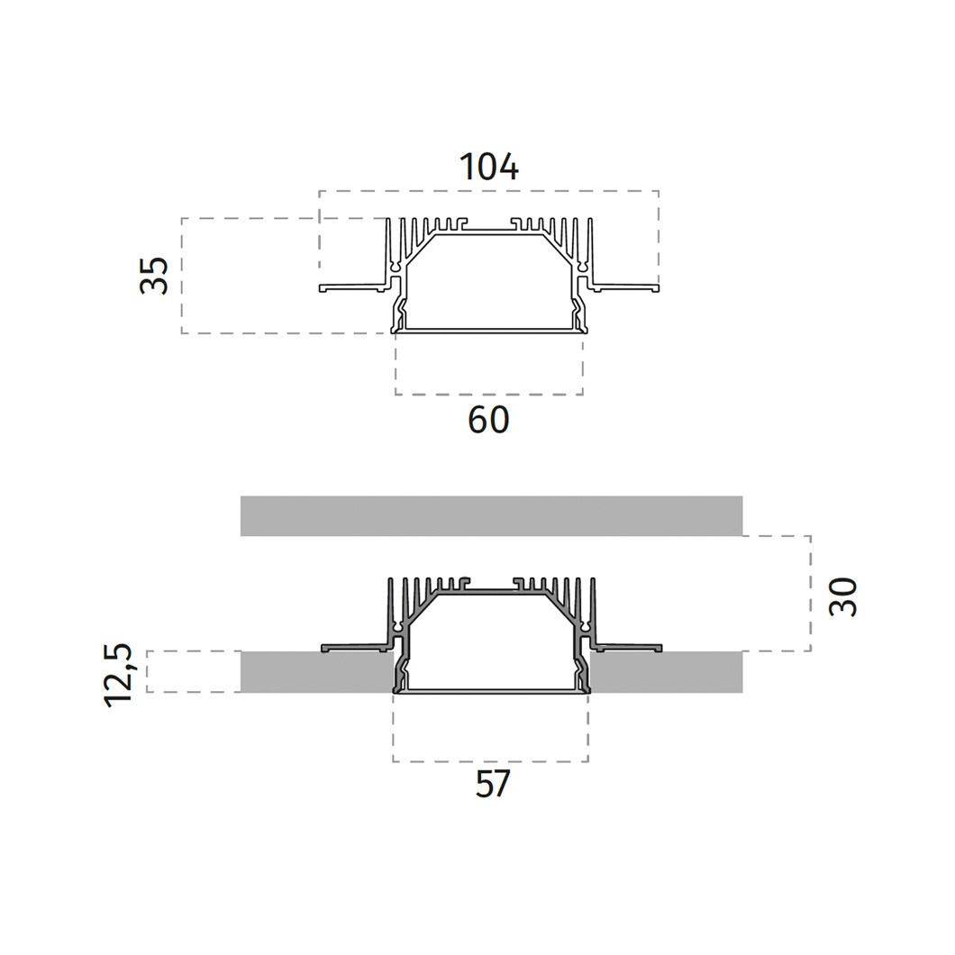 9010 Naos P004 Plaster In Linear LED Profile | Darklight Design ...