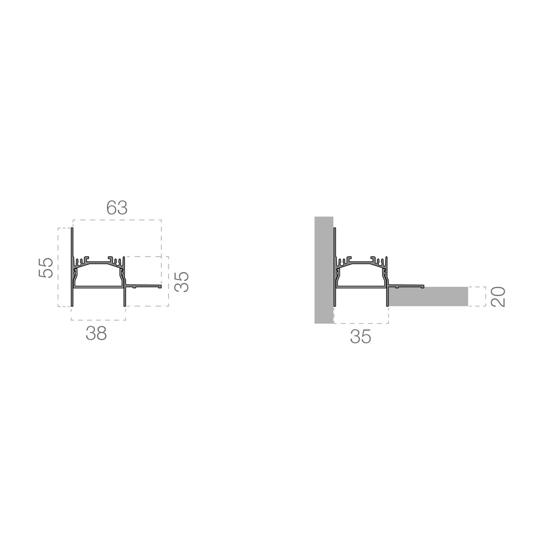 9010 Merope P020 Plaster In Linear LED Profile | Darklight Design ...