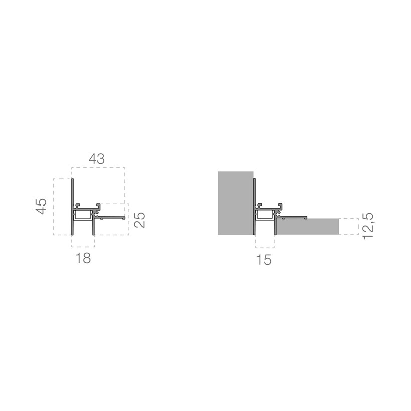 9010 Polaris P019 Plaster In Wall Wash Linear LED Profile | Darklight ...