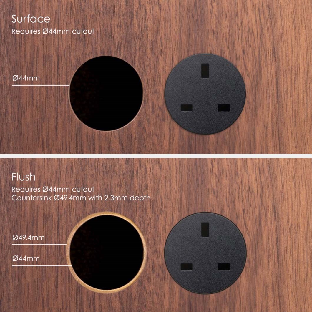 Rond Unifit Unwired Switchless Power Socket | Darklight Design ...