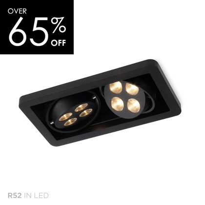 OUTLET Trizo21 R52 LED Black with Black Interior Recessed Directional Downlight