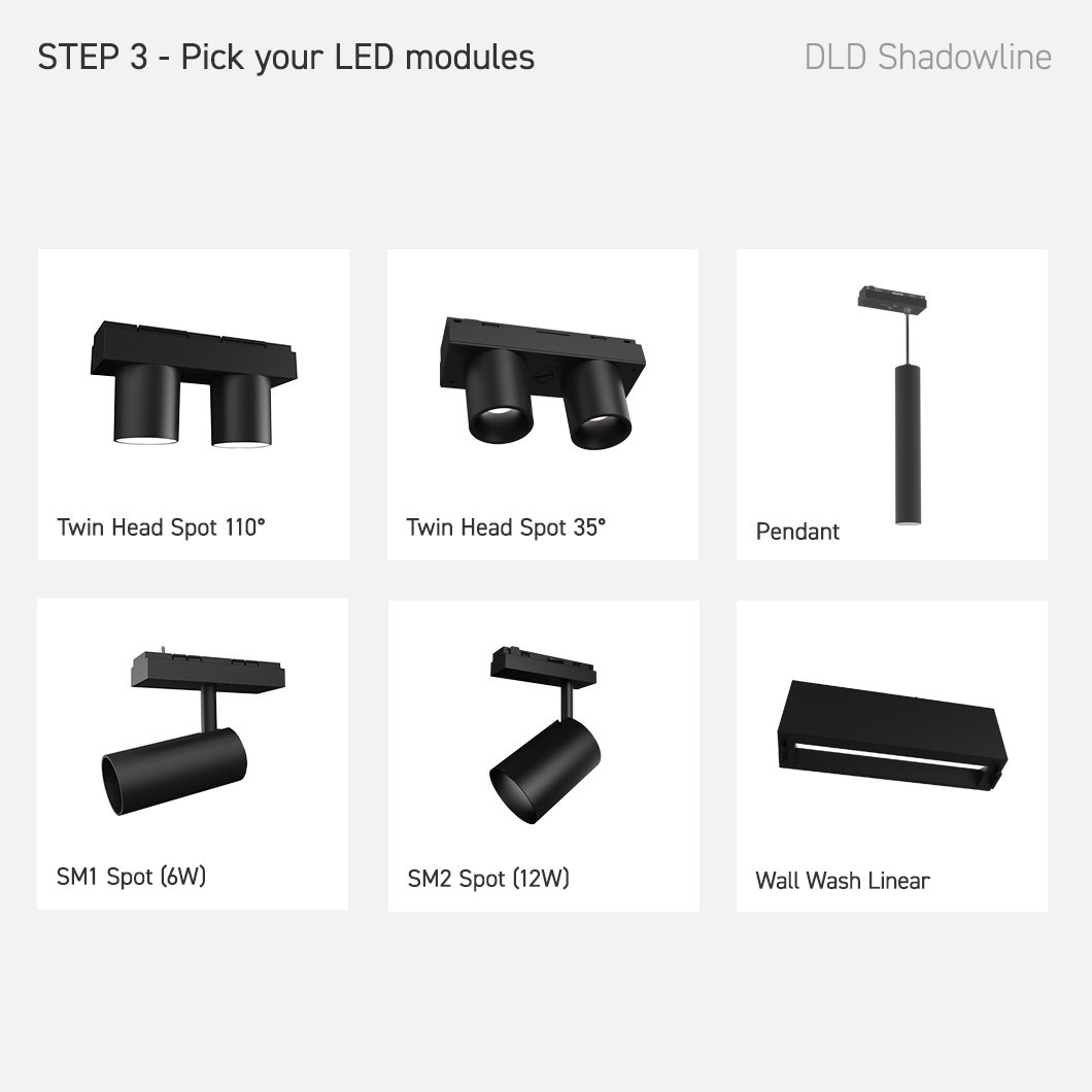 DLD Shadowline 24V Modular Track System Components