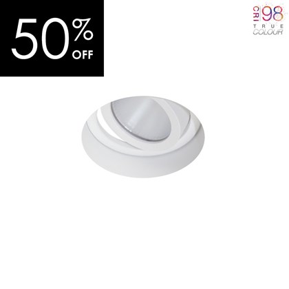 OUTLET DLD Eiger 1-R LED Adjustable Plaster In Downlight True Colour CRI98 - Next Day Delivery