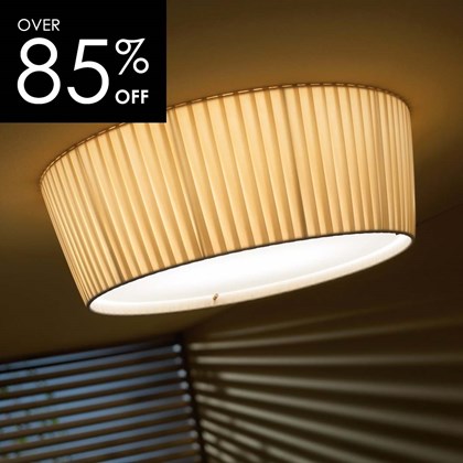 OUTLET Bover Plafonet 95 Ceiling Light Chrome Cream Translucent Ribbon Shade
