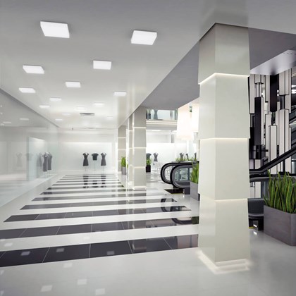 Lena Lighting SQ 300 LED Plus Industrial Ceiling Troffer Panel Light alternative image