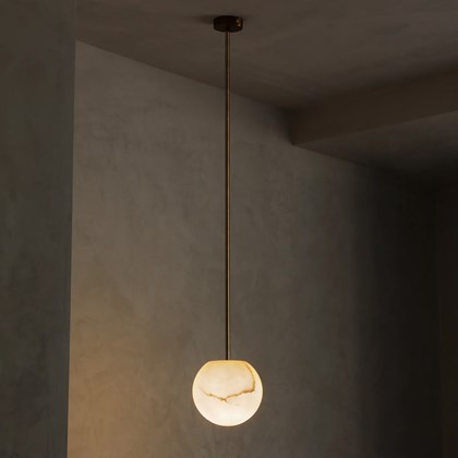 Contain Planette Alabaster Tube Pendant