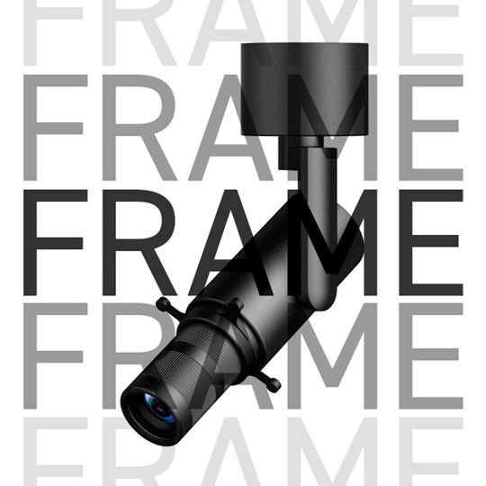 Frame art framing spotlight on white background, with overlaid typography