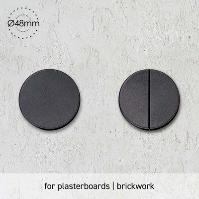 Rond Switches 230V Trimless Retrofit Wall Mounted installed into plasterboard 48mm diameter